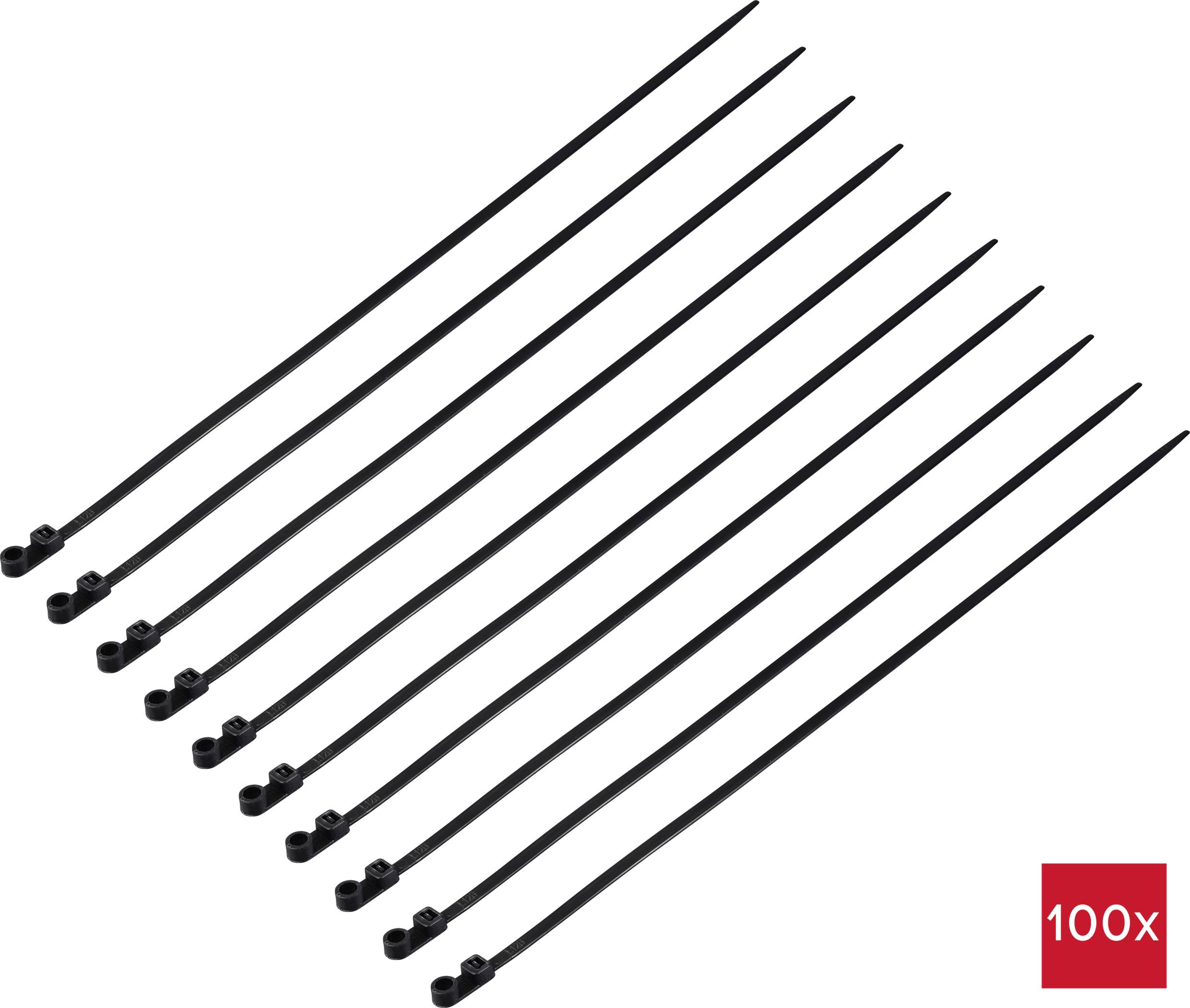 Кабельні стяжки TRU COMPONENTS TC-12814172, 370 мм, поліамід 6.6, 100 шт.