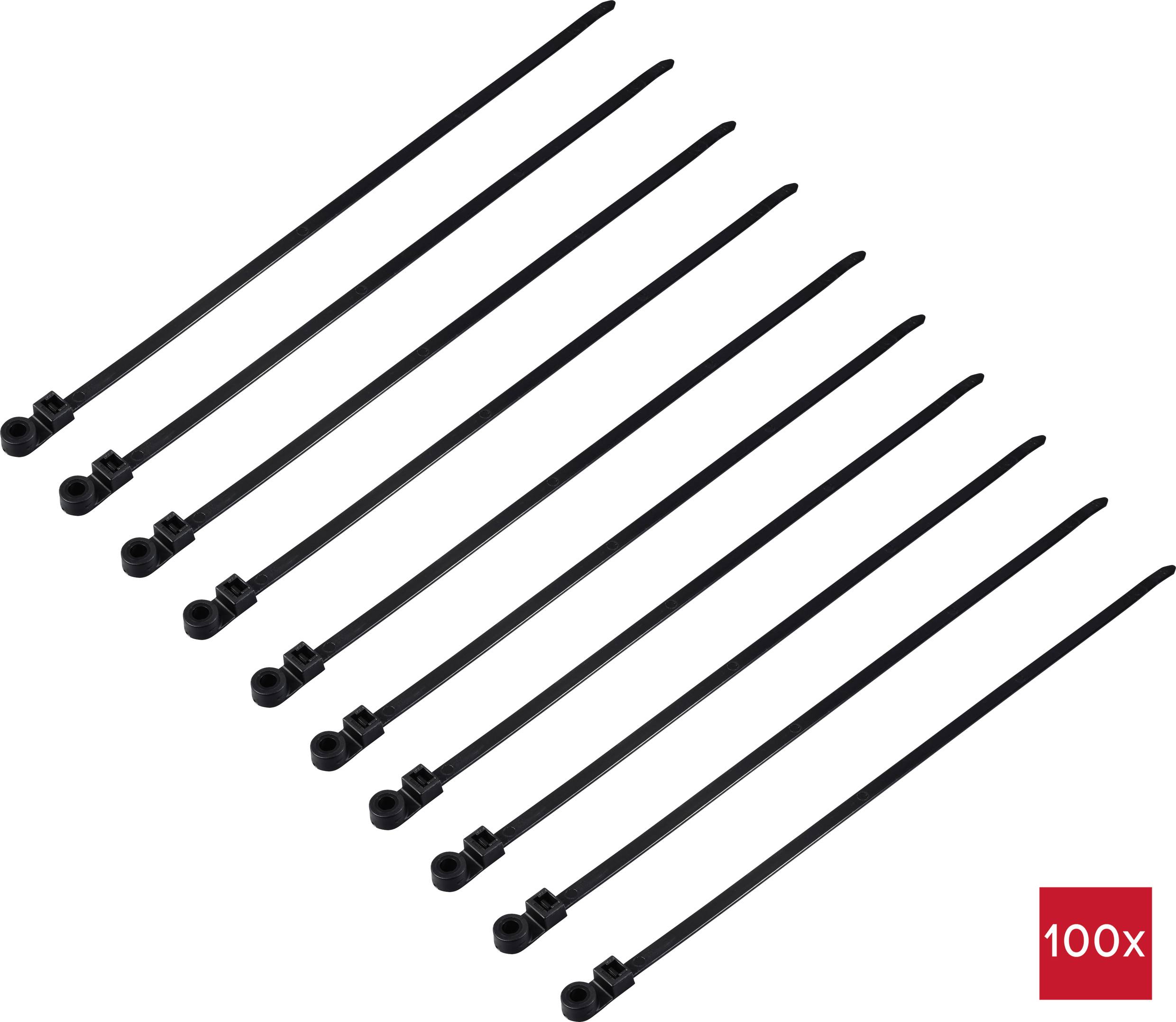 Кабельні стяжки TRU COMPONENTS TC-12814176, 400 мм, поліамід 6.6, 100 шт.