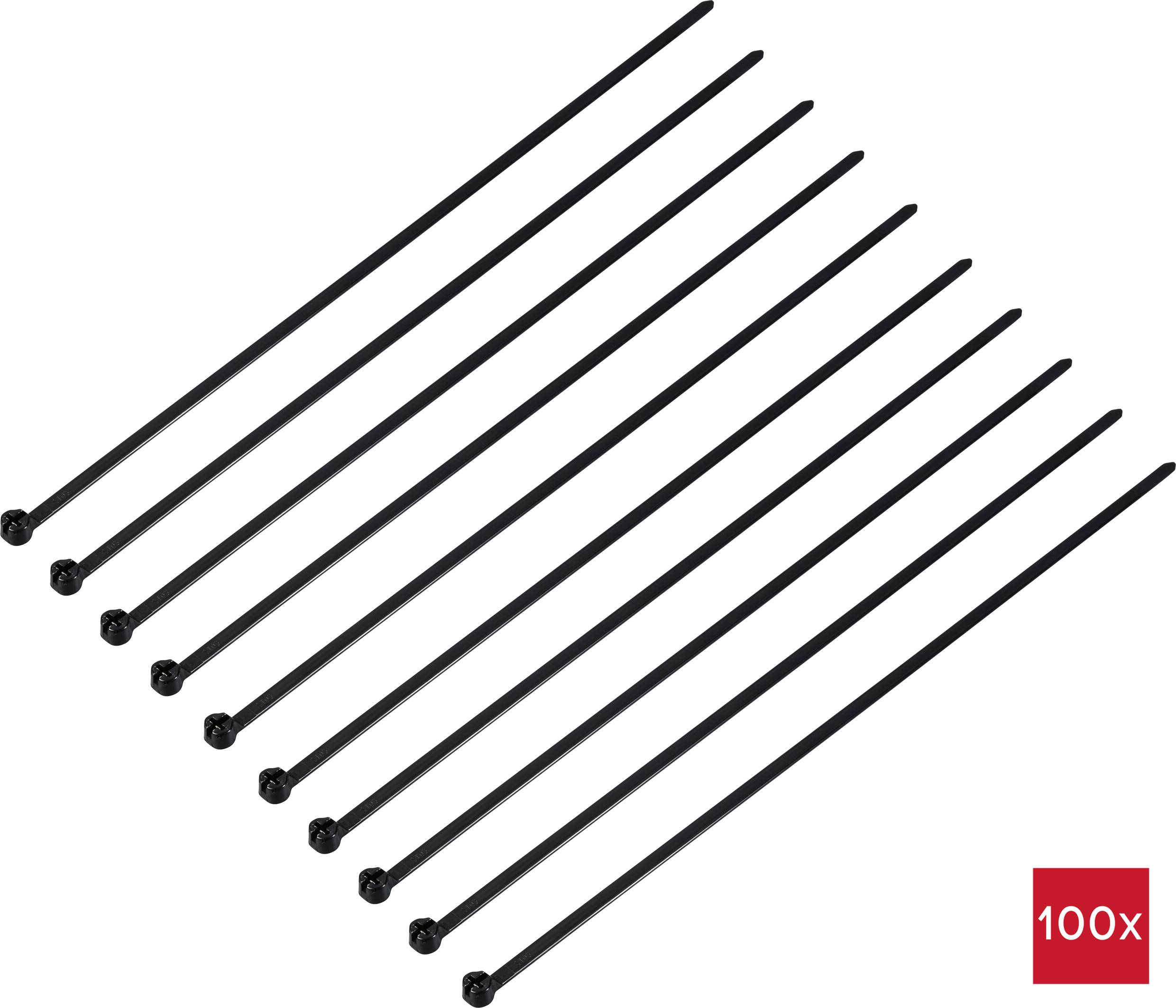 Стяжка кабельна TRU COMPONENTS TC-12814192 300 мм поліамід 6.6 100 шт.