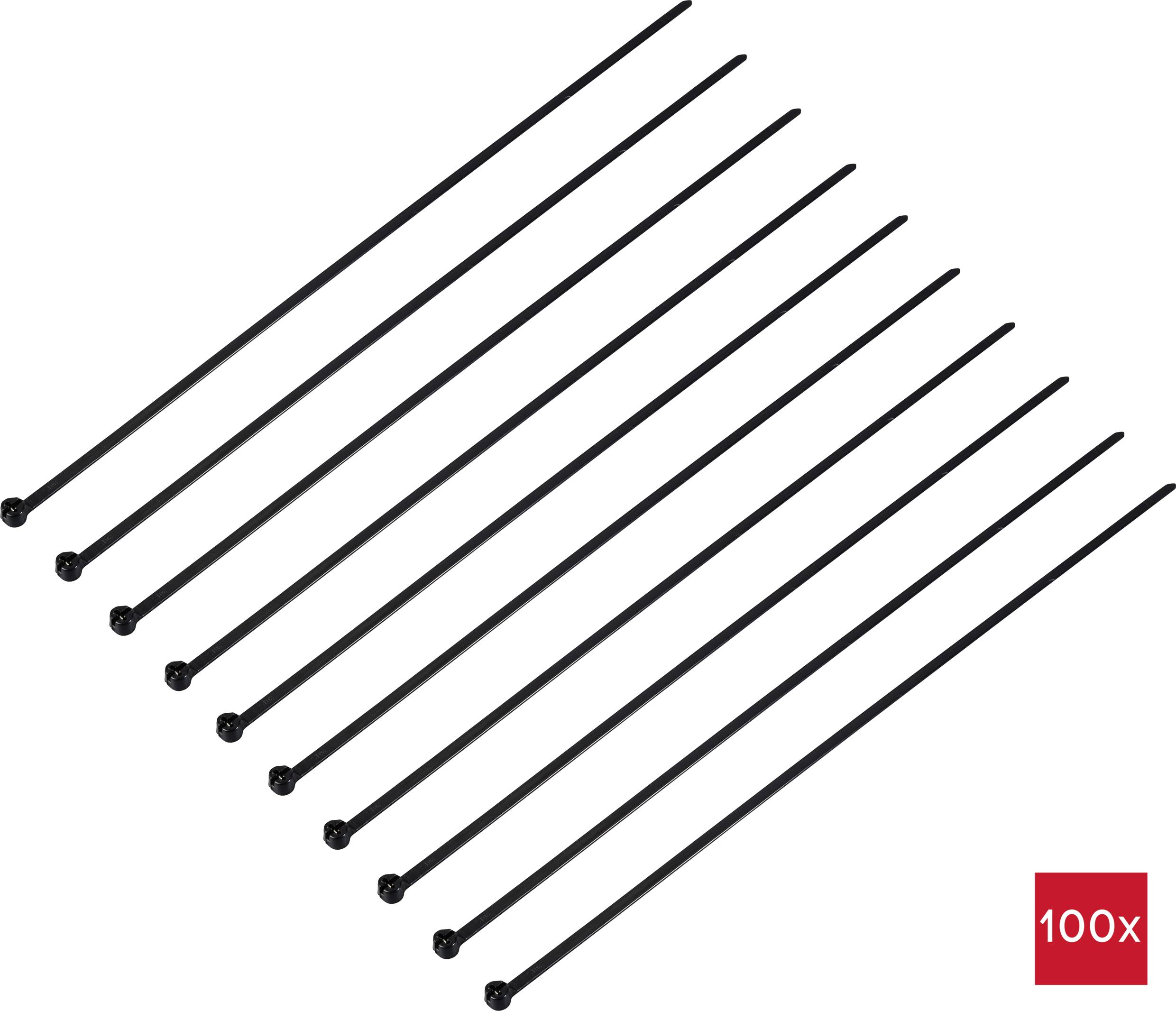 Кабельні стяжки TRU COMPONENTS TC-12814196, 370 мм, поліамід 6.6, 100 шт.