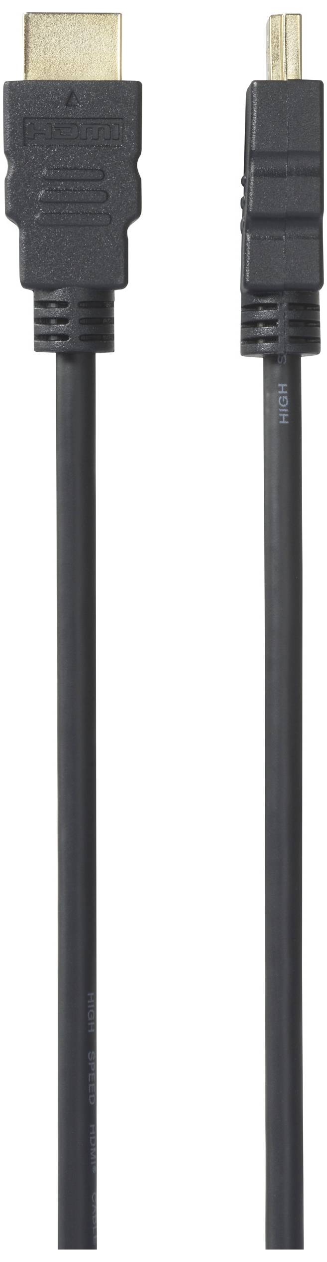 Kabel HDMI z wtyczką standardową po lewej stronie i wtyczką mikro po stronie prawej.