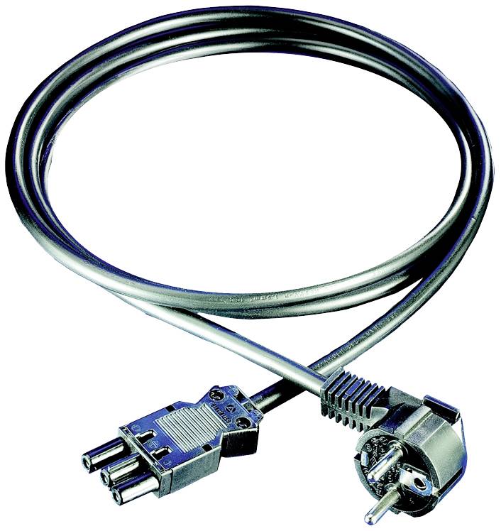 Czarny kabel koncentryczny z wtyczką europejską na jednym końcu i wtyczką IEC na drugim. Idealny do podłączenia telewizora i odbiornika.