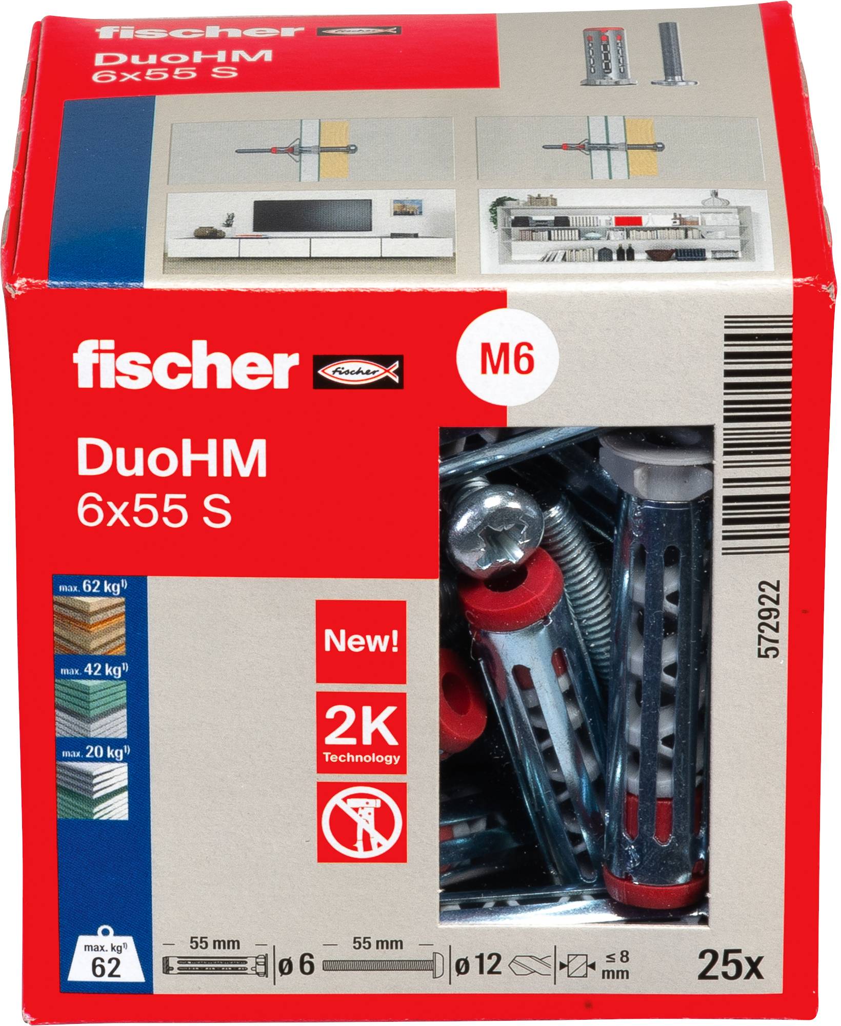 Kołek metalowy i śruba. Kołek posiada czerwone akcenty i cylindryczny kształt. Śruba ma płaską główkę.