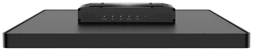 Płaskie, czarne urządzenie z pięcioma małymi diodami świecącymi na przedniej części, umieszczone na większej prostokątnej czarnej powierzchni.