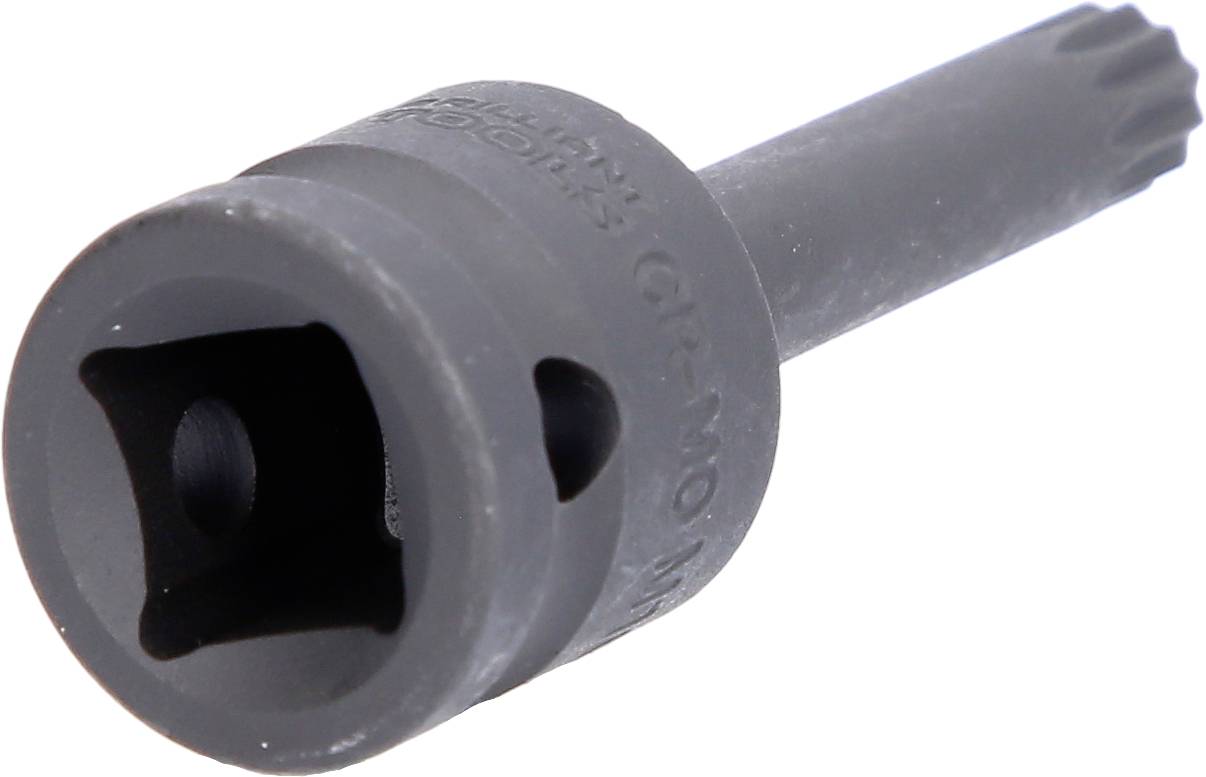 Wtyczka z rowkiem i wielokątną nasadką, ciemnoszara, do specjalnych mocowań.