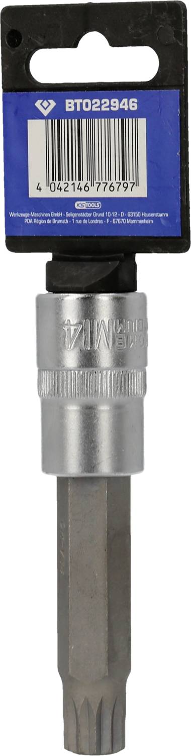 Śruba z sześciokątną końcówką, metalicznie błyszcząca. Opakowanie wskazuje numer produktu 'BT022946'.