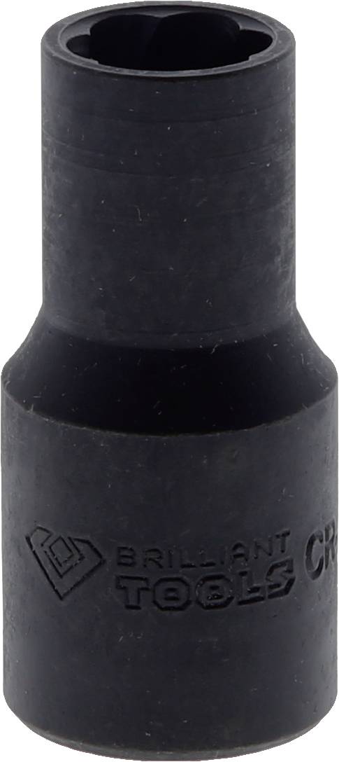 Nasadka 'Brilliant Tools', czarna, do nakrętek i śrub, o kształcie cylindrycznym, odpowiednia do napraw mechanicznych.