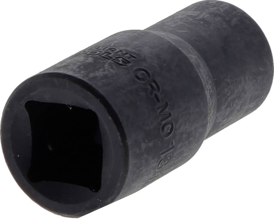 Czarna nakrętka kontrująca z kwadratowym otworem i wzmocnioną strukturą, odpowiednia do prac mechanicznych i napraw pojazdów.