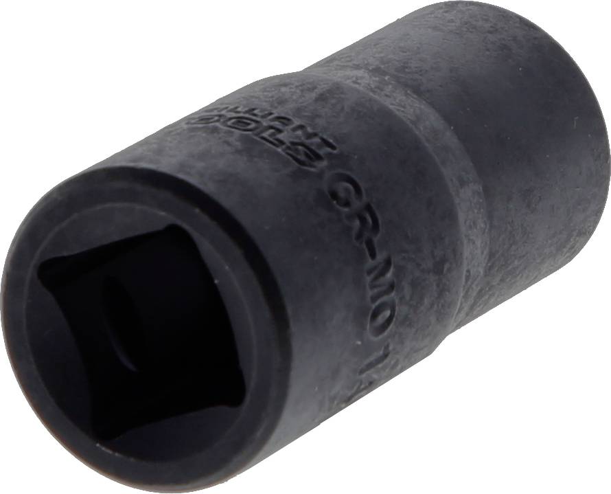 Czarny orzech mocujący, kształt cylindryczny, odpowiedni do prac ślusarskich.