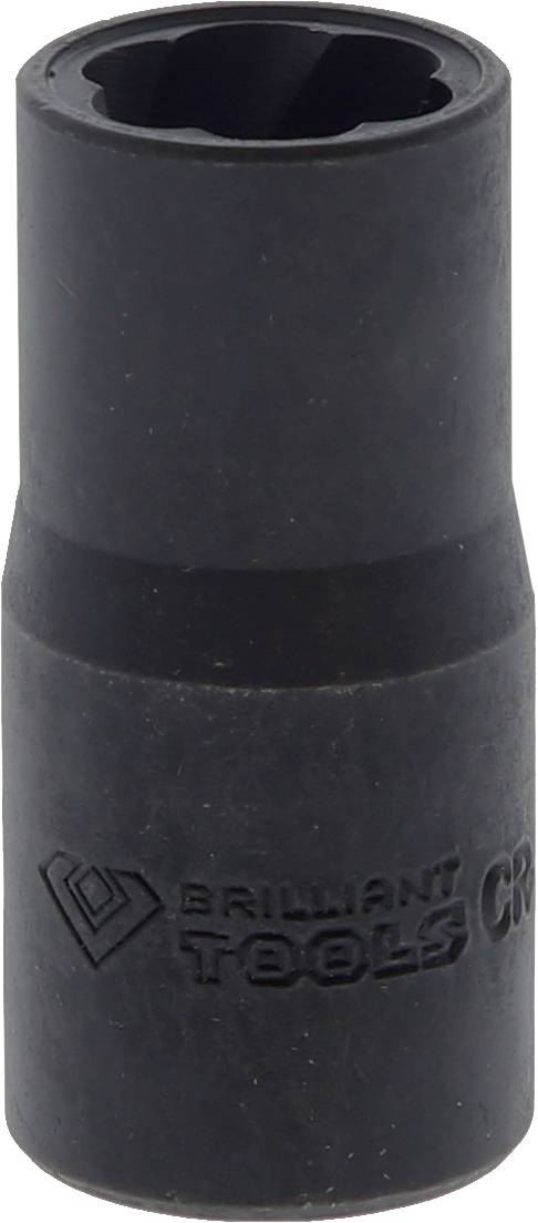 Czarna nasadka udarowa z wytłoczonym logo i tekstem 'Brilliant Tools'. Używana do mocowania i odkręcania śrub przy pomocy klucza udarowego.