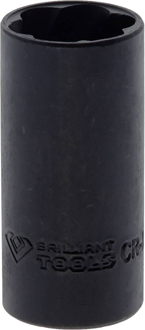 Czarny kołek mocujący firmy Brilliant Tools, wykonany z wytrzymałego materiału, o kształcie cylindrycznym, z wygrawerowanym logo i napisem.