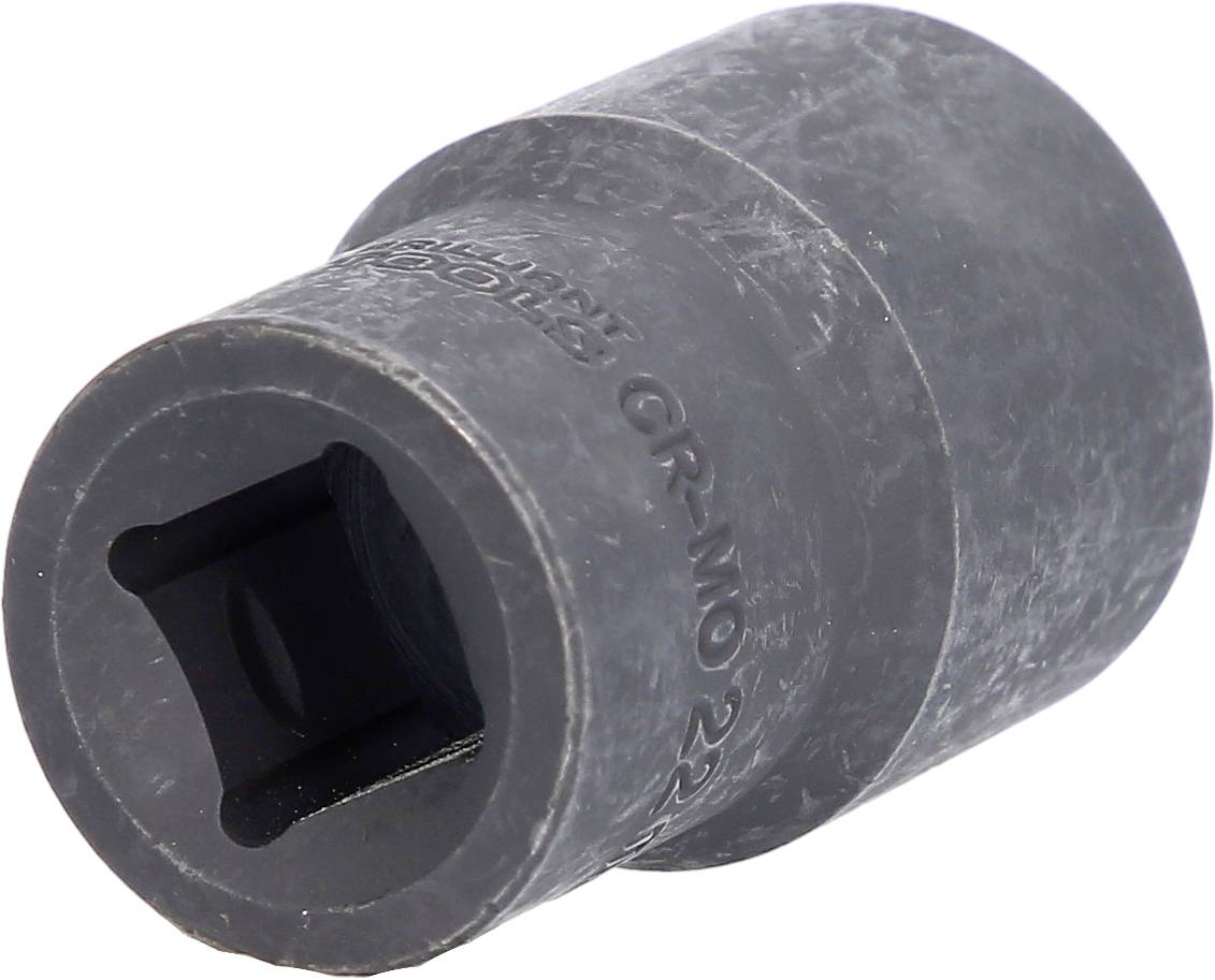 Czarny, cylindryczny klucz nasadowy o kwadratowym chwycie, prawdopodobnie wykonany z metalu, bez widocznego oznaczenia marki.