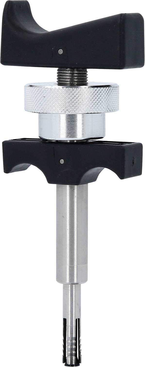 Czarno-srebrny wiertarz przypominający wkrętak z regulowanymi elementami, prawdopodobnie narzędzie do obróbki drewna.