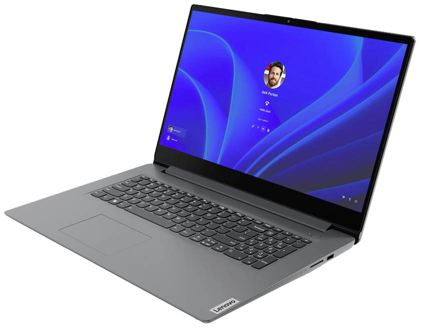 Szary laptop z ekranem logowania Windows, na którym widoczne jest zdjęcie profilowe użytkownika oraz nazwa 'Josh Parker'. Ekran wyświetla niebieską grafikę tła.