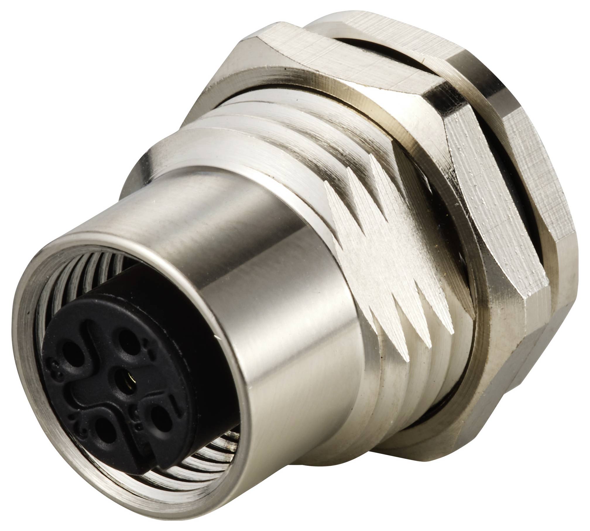 Metalowy złącz z wieloma okrągłymi otworami przyłączeniowymi z przodu, odpowiedni do zastosowań przemysłowych.