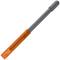 Szary długopis z pomarańczową nakładką.