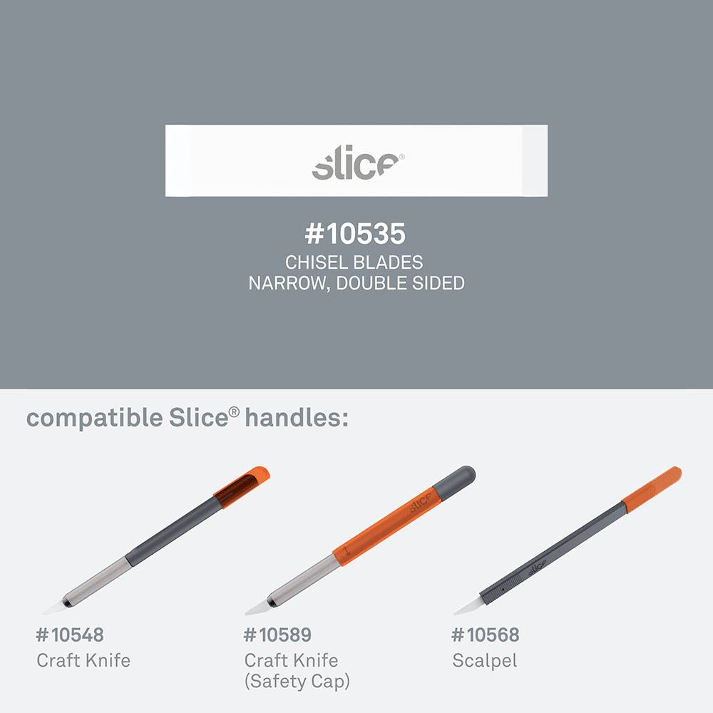 Ceramiczne ostrza wymienne, wąskie ostrze dłuta, dwustronne Slice 10535 4 szt.-3