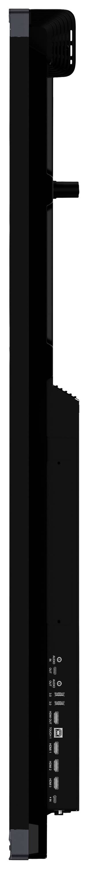 Czarny, pionowy słup widziany z boku z małymi wystającymi elementami.