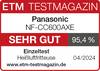 Ocena magazynu ETM Testmagazin 'BARDZO DOBRY' z wynikiem 95,4% dla frytownicy beztłuszczowej Panasonic NF-CC600AXE, test indywidualny, kwiecień 2024.