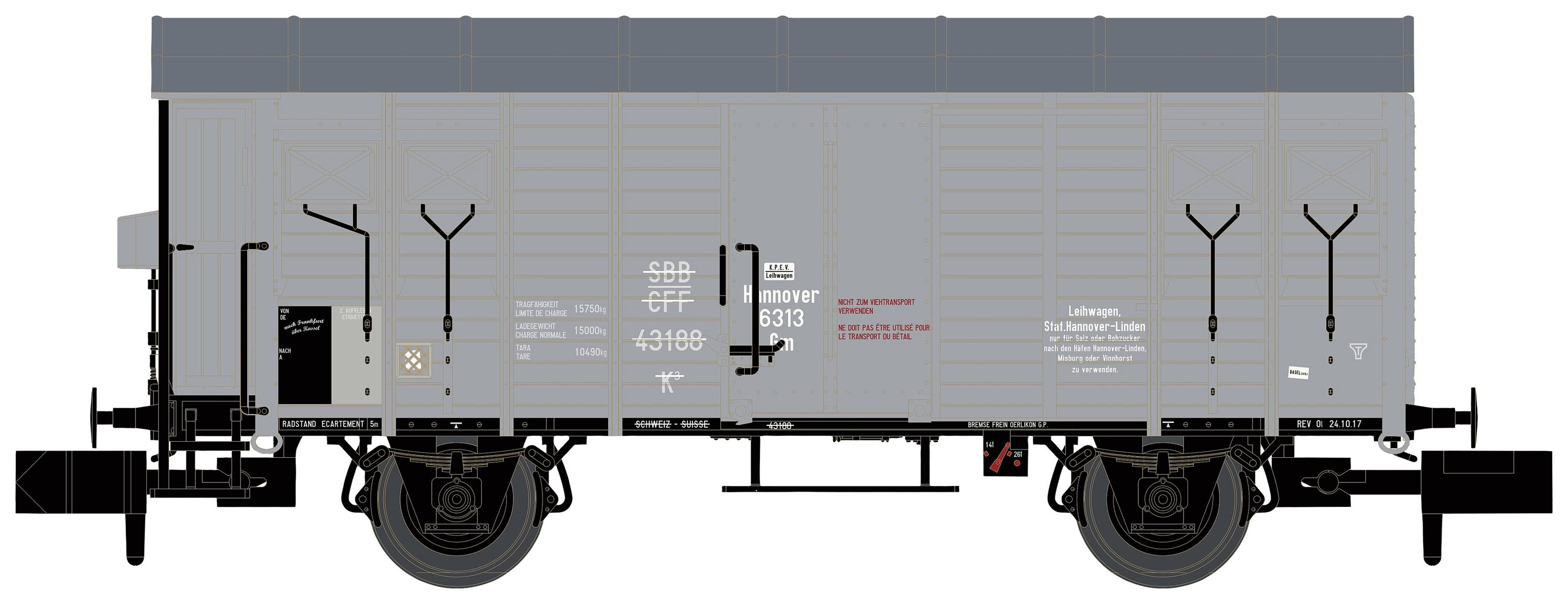 Критий вантажний вагон Hobbytrain H24256 N K3 KPEV