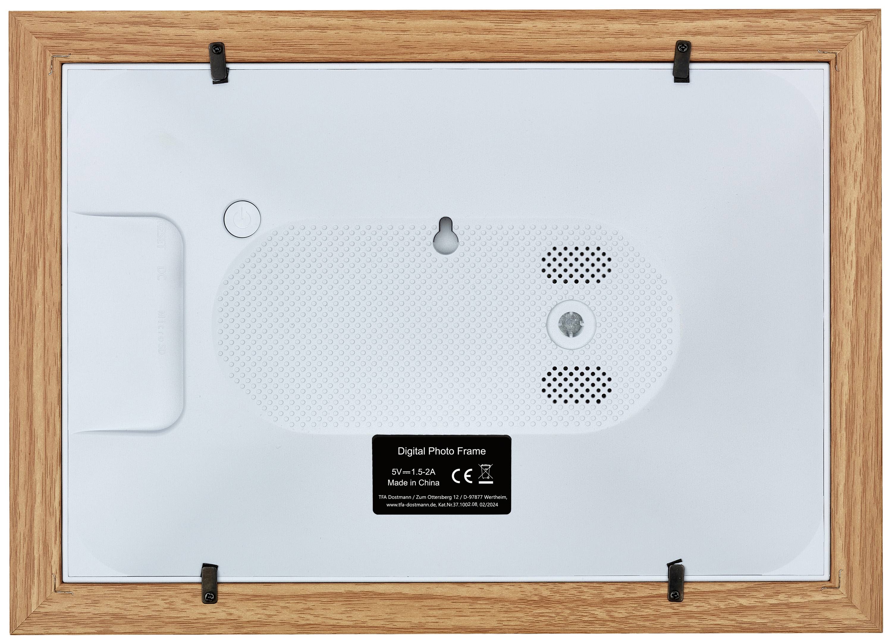 Цифрова фоторамка TFA Dostmann FRAMEO з додатком WiFi 25,7 см 10,1 дюйма 1280 x 800 пікселів 32 ГБ Коричневий, Білий