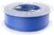 Rolka niebieskiego filamentu do drukarki 3D, przedstawiona na białym tle.