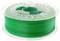 Zielona szpula filamentu do drukarki 3D na białym tle.