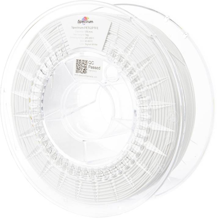 Spectrum Filaments 80743 PET-G/PTFE Філамент для 3D-принтера PETG/PTFE Хімостійкий 1,75 мм 1000 г Сигнально-білий, білий (RAL 9003