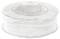 Rolka białego filamentu do drukarki 3D jest nawinięta na przezroczystym rdzeniu szpuli.