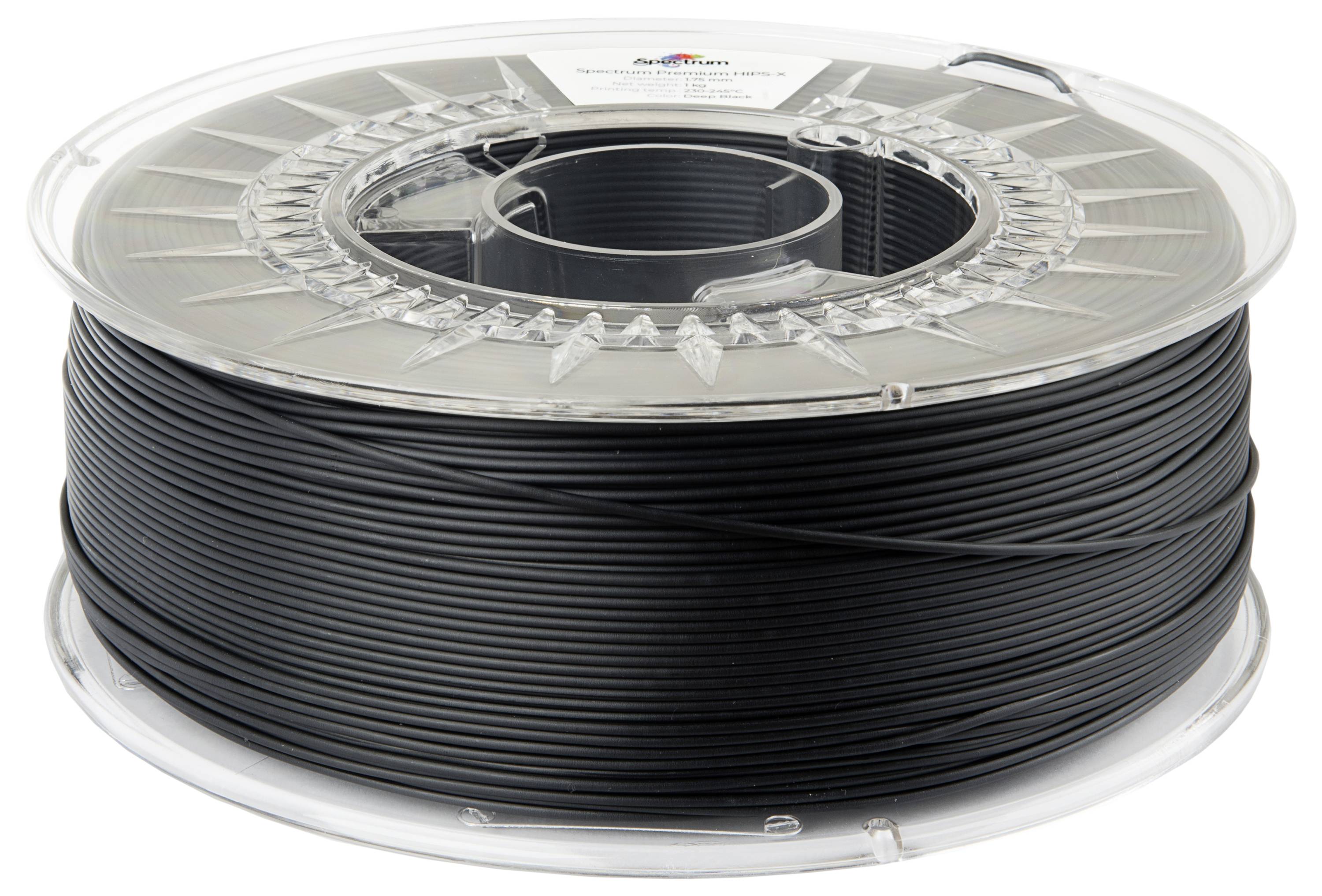 Rolka czarnego filamentu do drukarki 3D.