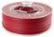 Szpula z czerwonym włóknem do druku 3D, szczelnie zwinięta, odpowiednia do użycia w drukarkach 3D.