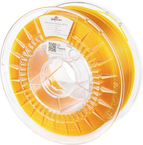 Spectrum Filaments 80737 Premium PCTG Filament do drukarek 3D PCTG odporny na chemikalia, niski poziom zapachu 1.75 mm 1000 g przezroczysty żółty, żółty  1 szt.