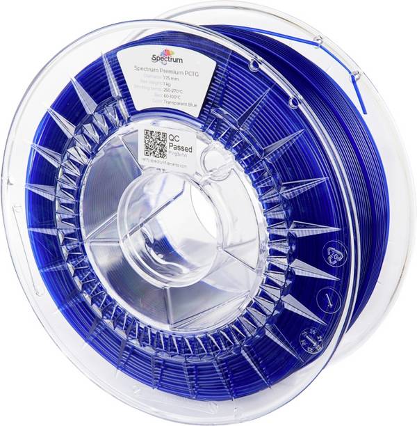 Filament do drukarek 3D PCTG Spectrum Filaments 80739, Średnica filamentu: 1.75 mm, 1000 g, Przezroczysty niebieski, niebieski