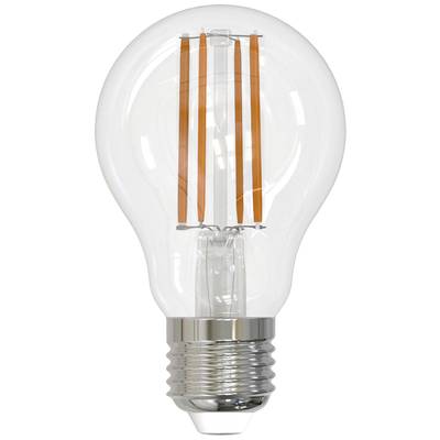 Przezroczysta żarówka z widocznymi włóknami, symbolizująca nowoczesny design i efektywność energetyczną.