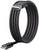 Pleciony czarny kabel USB z wtyczką USB-A po jednej stronie i wtyczką USB-C po drugiej stronie.