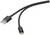 Czarny kabel USB z wtyczką USB-A po jednej stronie i wtyczką USB-C po drugiej stronie.