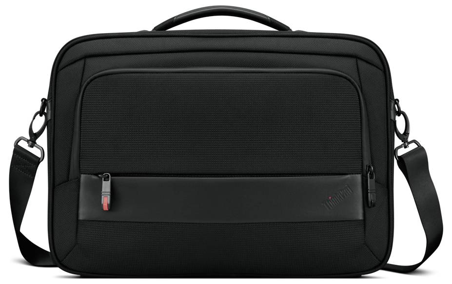 Czarna torba na laptopa z uchwytem, kieszenią na zamek błyskawiczny i odpinanym paskiem na ramię. Idealna do bezpiecznego transportu laptopa.