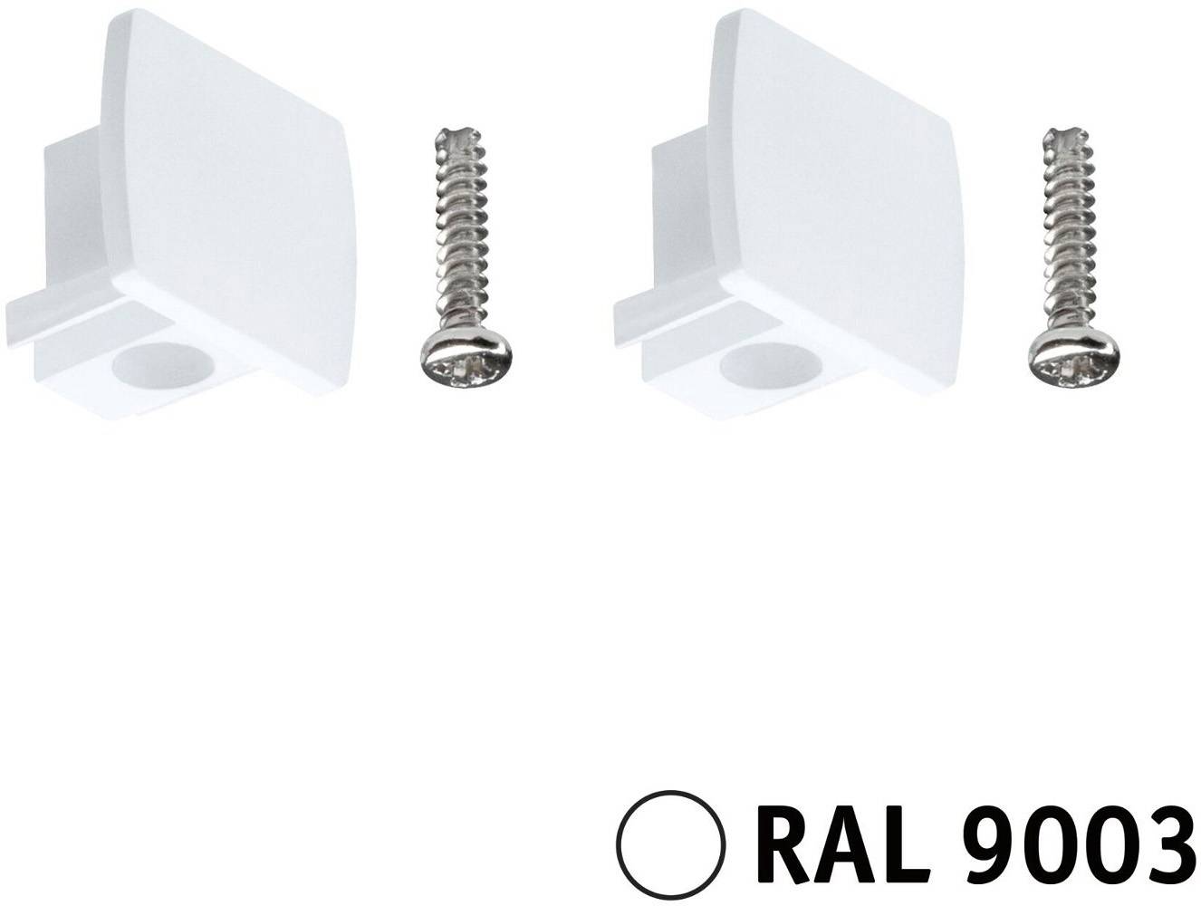 Елемент високовольтної шинної системи Paulmann 95653. Білий кінцевий елемент сигнального кольору.