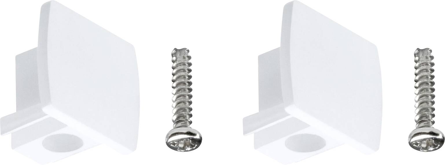 Елемент високовольтної шинної системи Paulmann 95653. Білий кінцевий елемент сигнального кольору.