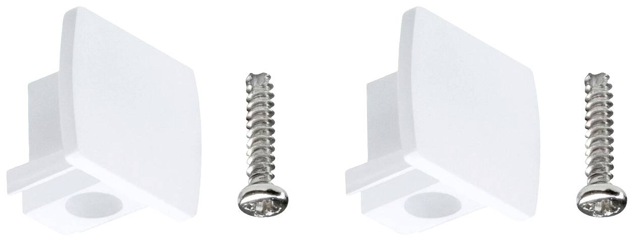 Елемент високовольтної шинної системи Paulmann 95653. Білий кінцевий елемент сигнального кольору.