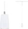 Biała lampa wisząca o prostej, eleganckiej formie, zawieszona na białym sznurze. Idealna do minimalistycznego wnętrza.