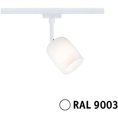 Biała lampa sufitowa z regulowanym reflektorem, oznaczona kodem koloru RAL 9003.