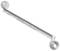 Srebrny klucz oczkowy o dwóch różnych rozmiarach na obu końcach, przeznaczony do prac mechanicznych.