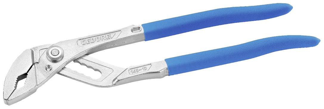 Szczypce do rur z niebieskim uchwytem, przydatne do chwytania i trzymania rur lub płaskich przedmiotów podczas prac rzemieślniczych.