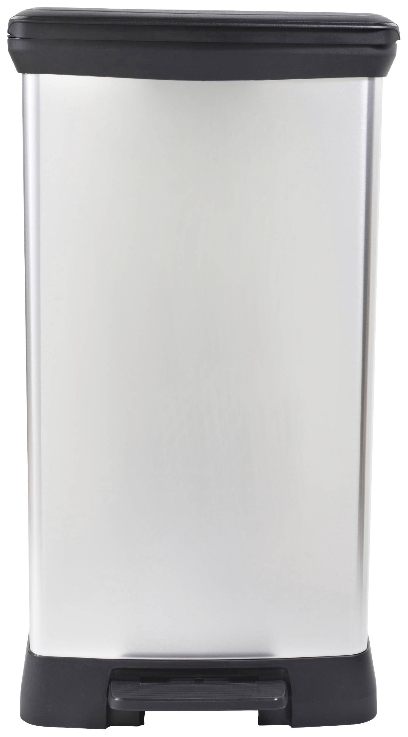 Сміттєвий бак Curver Deco bin metalics 254620 46 л (Ш x В x Г) 407 x 749 x 307 мм срібний, чорний 1 шт.