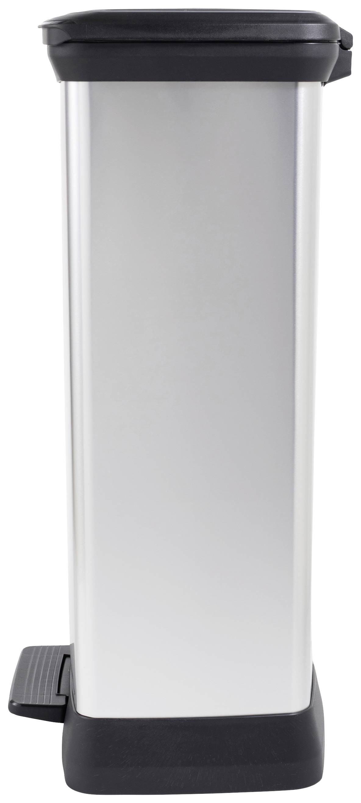 Сміттєвий бак Curver Deco bin metalics 254620 46 л (Ш x В x Г) 407 x 749 x 307 мм срібний, чорний 1 шт.