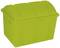 Duży, prostokątny, żółty pojemnik z tworzywa sztucznego z pokrywką, odpowiedni do przechowywania lub jako skrzynka magazynowa.