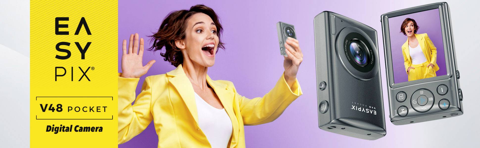 Easypix V48 Pocket Anthrazite Aparat cyfrowy 8 MPx antracytowy Zintegrowany akumulator, Wideo 4K, Nagrywanie w Full-HD, -5