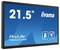 Monitor 21,5" iiyama ProLite TW2223AS, niebieski tło, symbol kompatybilności z ekranem dotykowym.