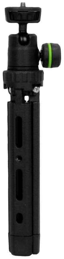 Czarny, regulowany adapter statywowy z tworzywa sztucznego z zielonym akcentem, przeznaczony do mocowania kamer na statywach.